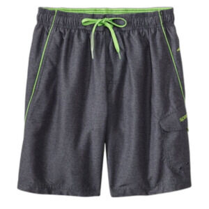 Speedo NWOT Marina Gray Lime Green 20” Swim Trunks Size L